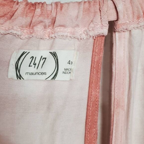 Maurices 24/7 Women’s Maxi Dress 4X Pink Tie Dye Sleeveless Plus Size - Picture 5 of 7